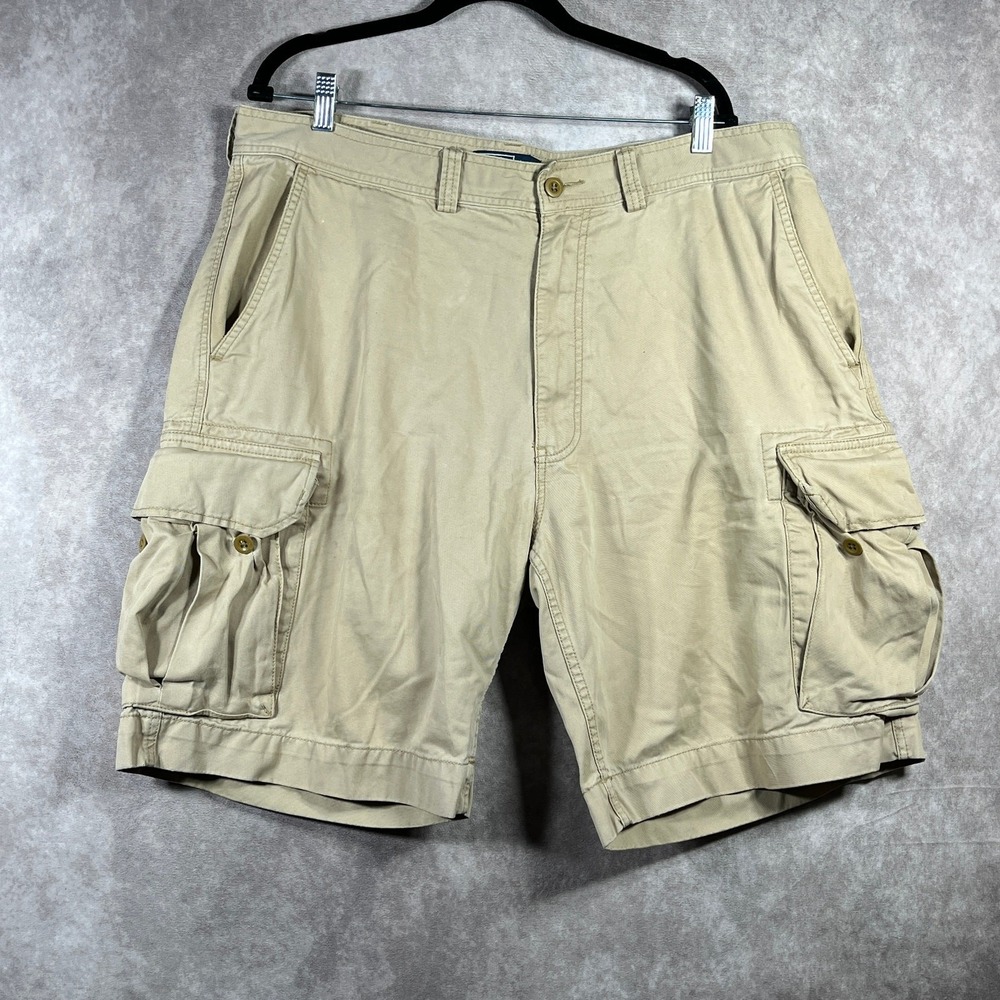 Polo Ralph Lauren Cargo Utility Shorts Mens 40 Tan Pockets Chino Khaki Preppy‎
